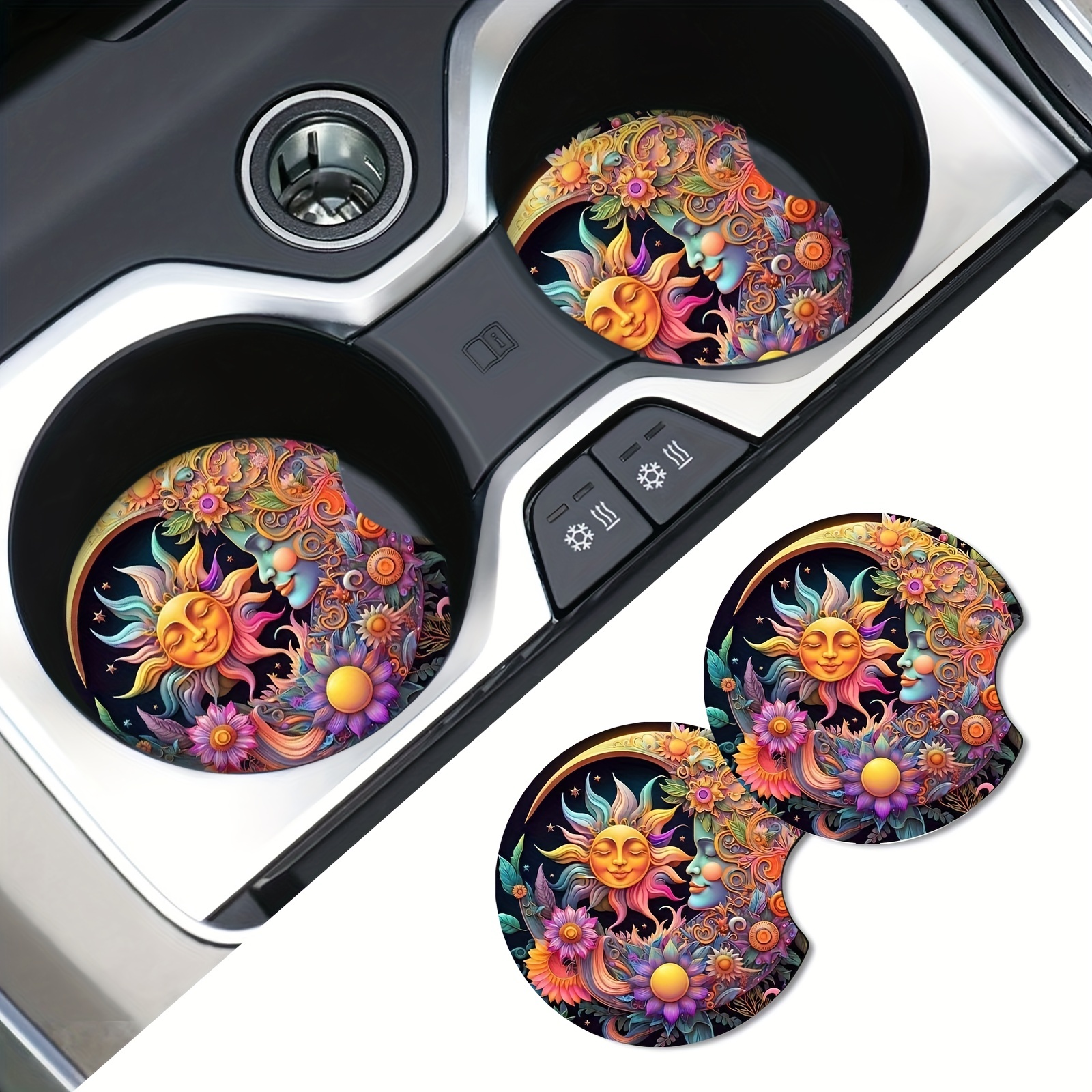 Car Accessories Useful - 2Pc Color Sun With Moon Foam