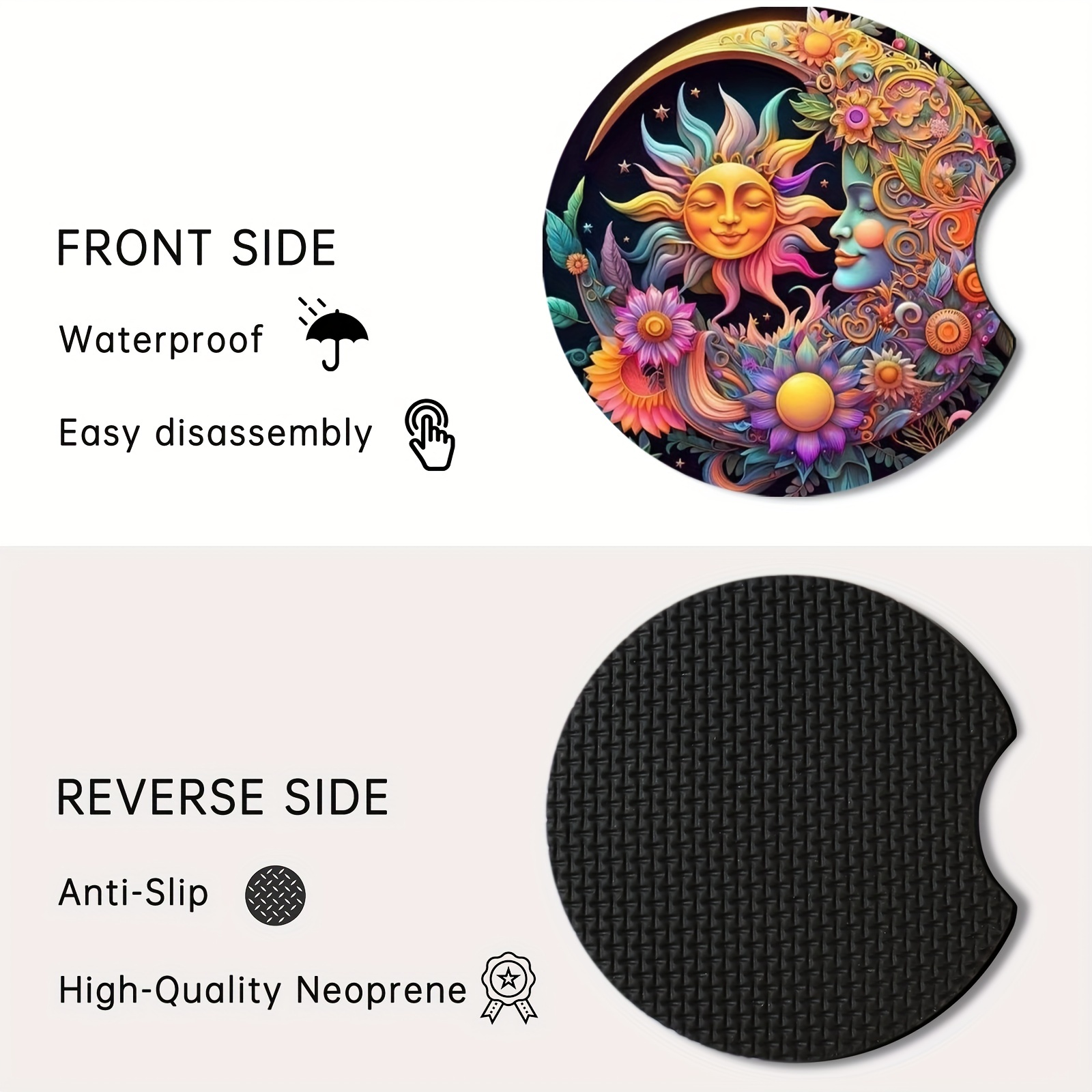 2Pc Color Sun With Moon Foam C - Car Accessories Useful reseña y precio