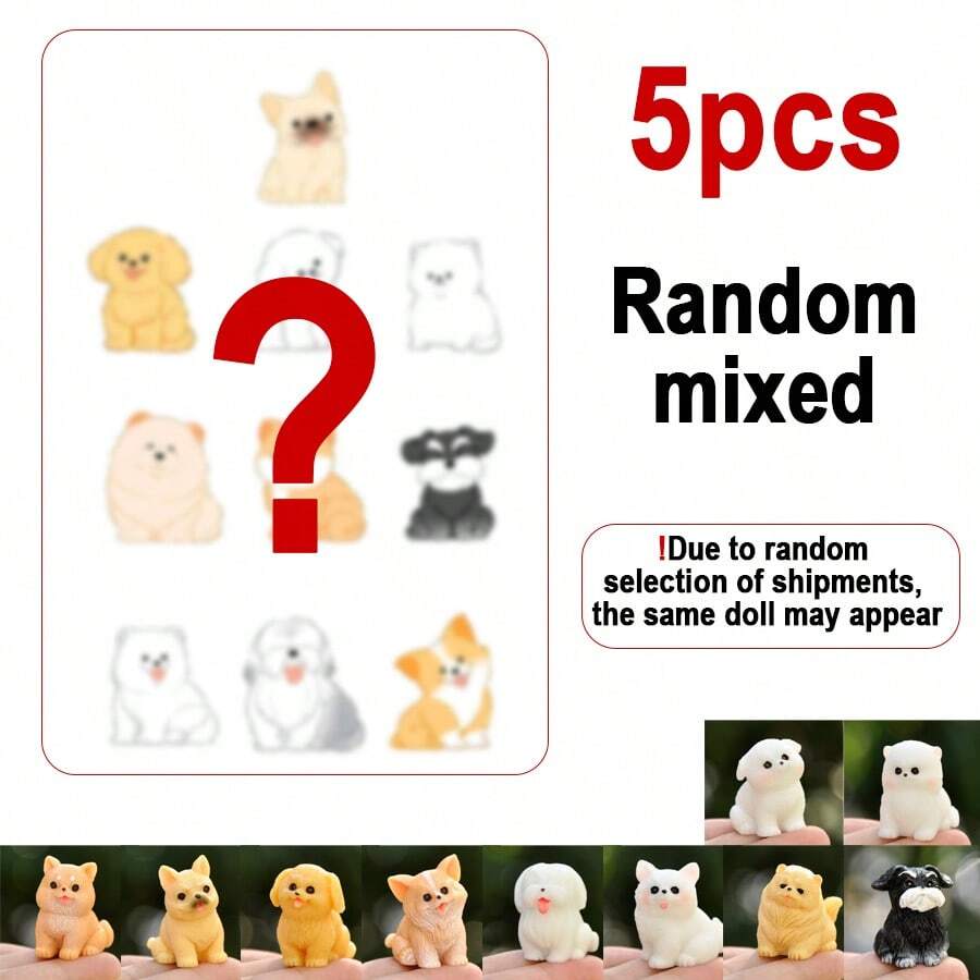 5pcs Mini Resin Dog Figurines  - Car Accessories Useful reseña y precio