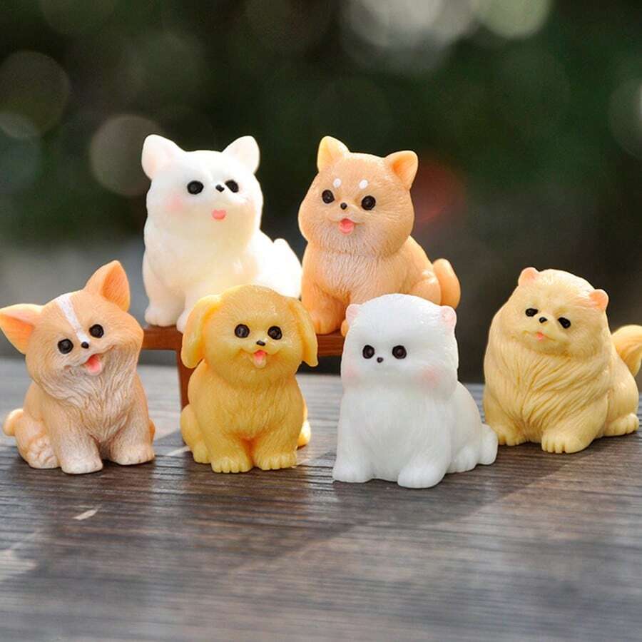 5pcs Mini Resin Dog Figurines  - Car Accessories Useful reseña y precio