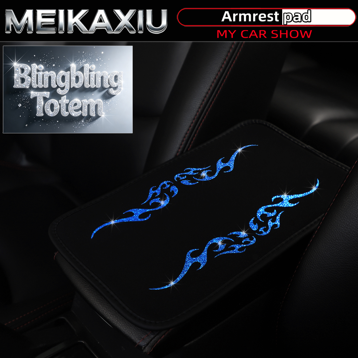 Car Armrest Cover Glitter Fabr - Car Accessories Useful reseña y precio